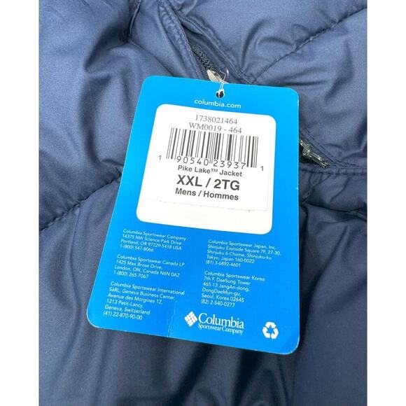 Columbia Men's Pike Lake Jacket, Collegiate Navy, Size XXL - Picture 7 of 8